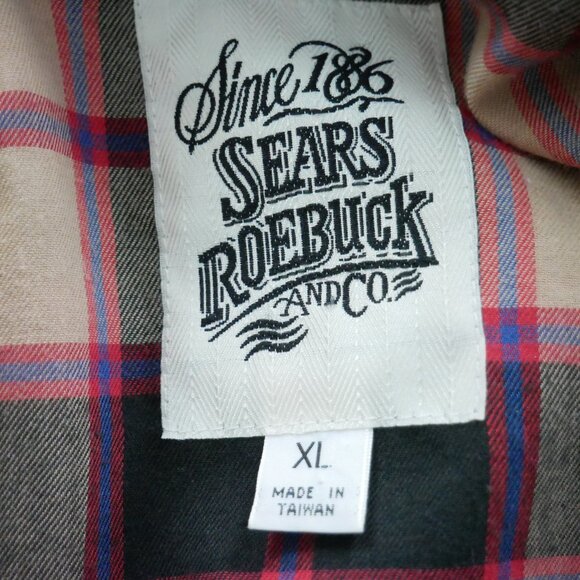 Men’s Vintage Sears & Roebuck Co. Vented Plaid Lined Tan Classic Jacket XL - Picture 7 of 7